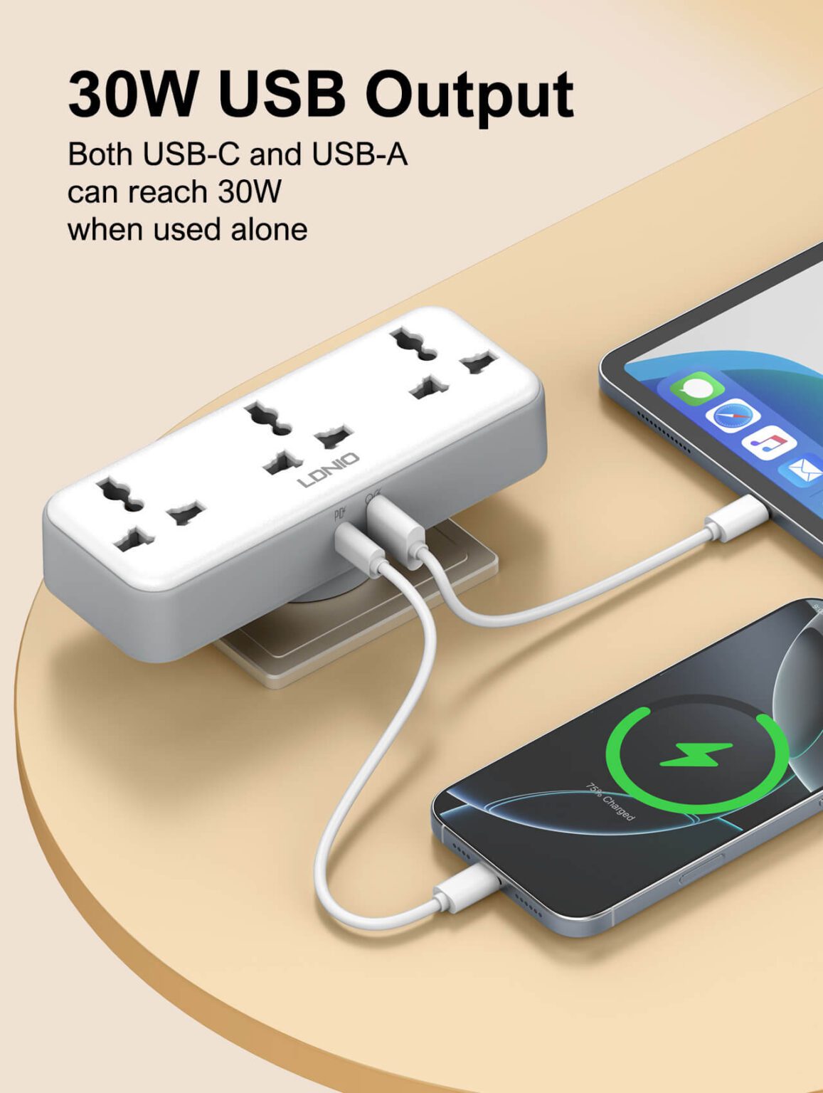 Protobal Power Socket Ldnio SC3317 3AC Outlets Portable Power Socket