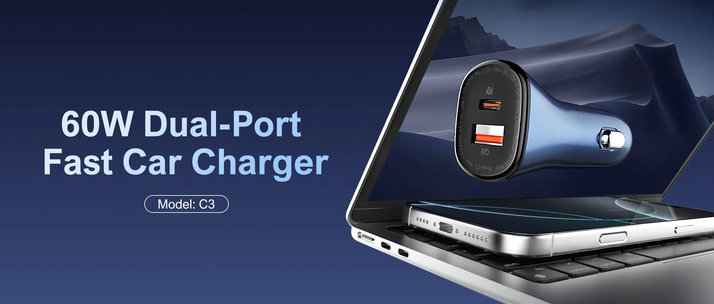 60W Dual Port Fast Charger C3