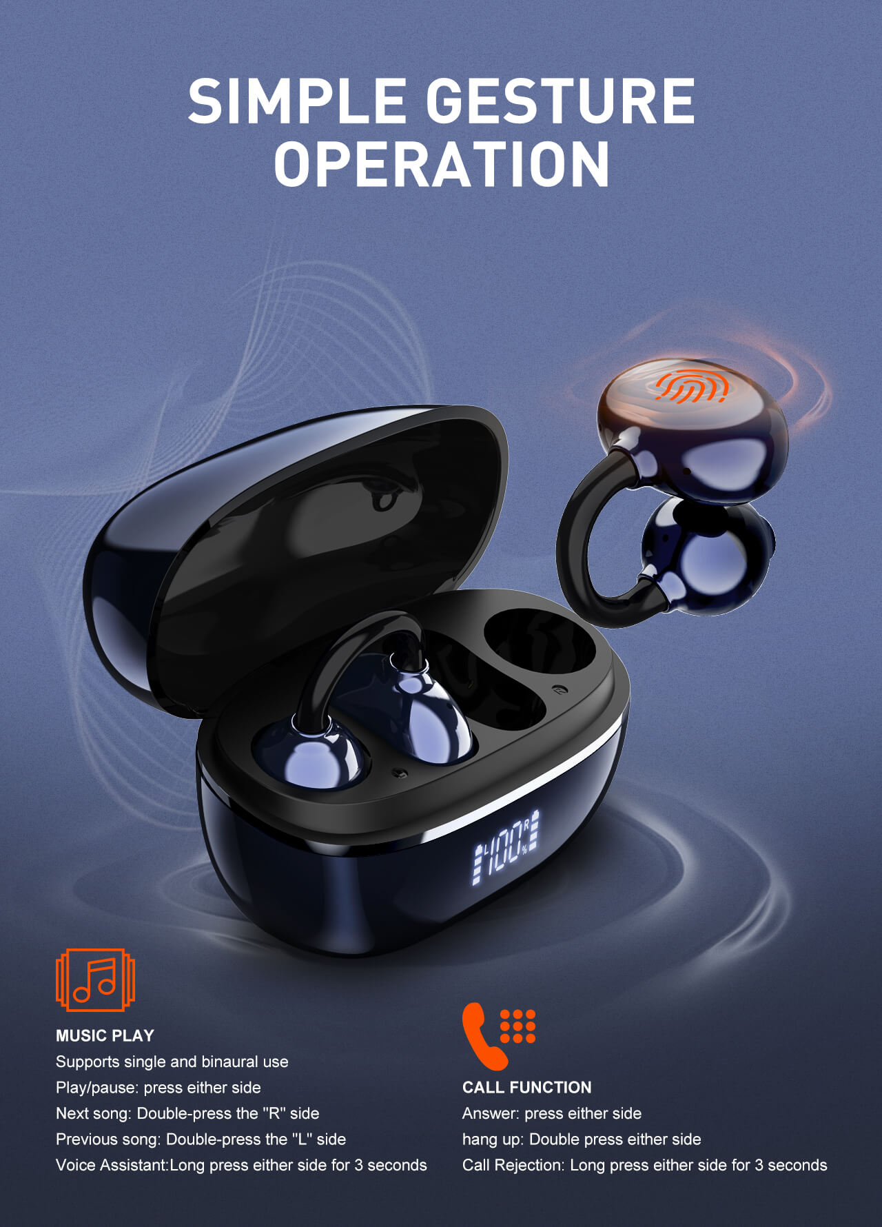 Wireless Stereo BT Earbud in-ear Earphone T01