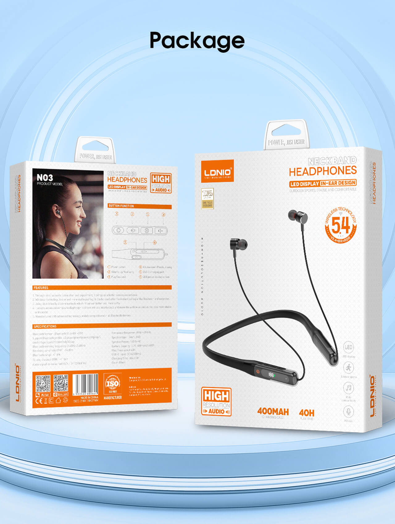 Wireless stereo headset Neckband Bluetooth headset N03