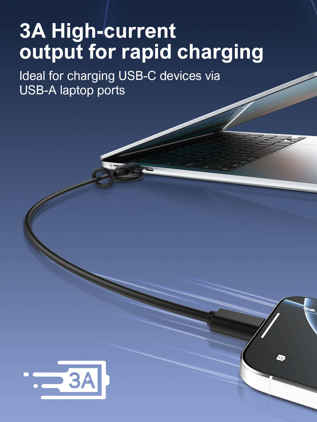 USB adapter supporting 3A high ampere fast charging